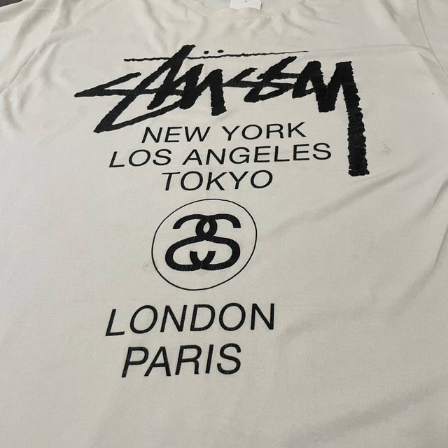 STUSSY ステューシー　ストリート　半袖　Tシャツ　両面プリント　白　M　　商品番号455