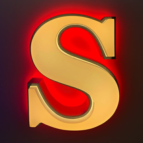 LEDチャンネル文字 両面発光 ledsign_013 正面 アクリル 側面