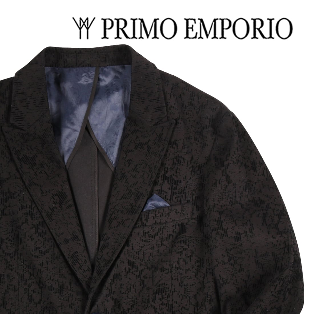 プリモエンポリオ PRIMO EMPORIO ストレッチポリエステルコットン 2つボタンスーツ ブラック【サイズ54】【メンズ】