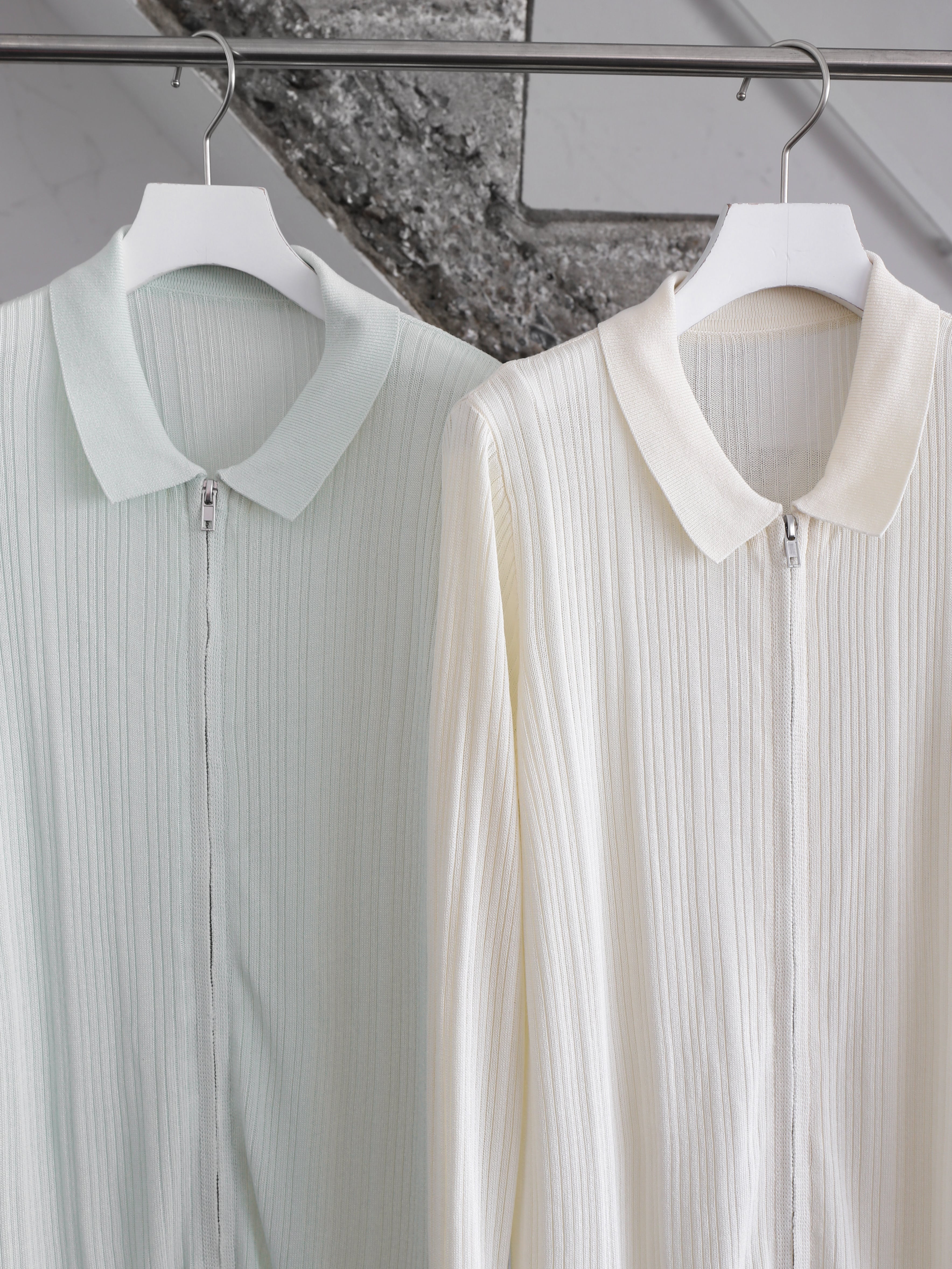 zip up long knit cardigan | Katrin TOKYO