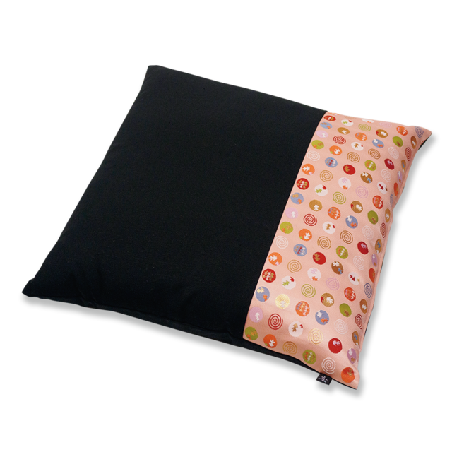 西陣の紋織　小座布団（カバーのみ）半面 金魚　RR（ローズ）45×45（クッション対応）