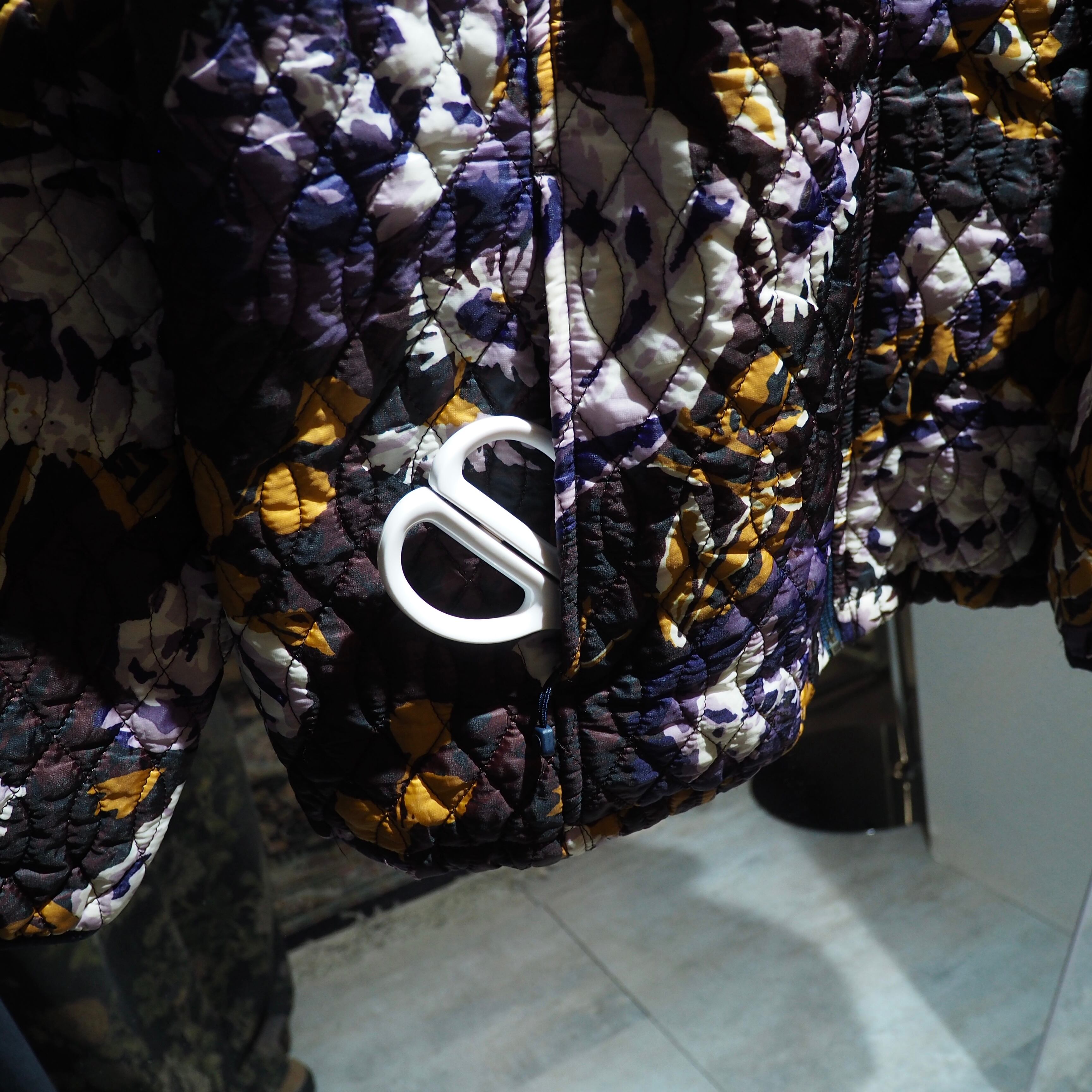 " LANDS END " Beautiful Flower full pattern Design quilting track jacket