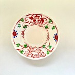 志野赤絵二花段付五寸鉢【榛澤宏】