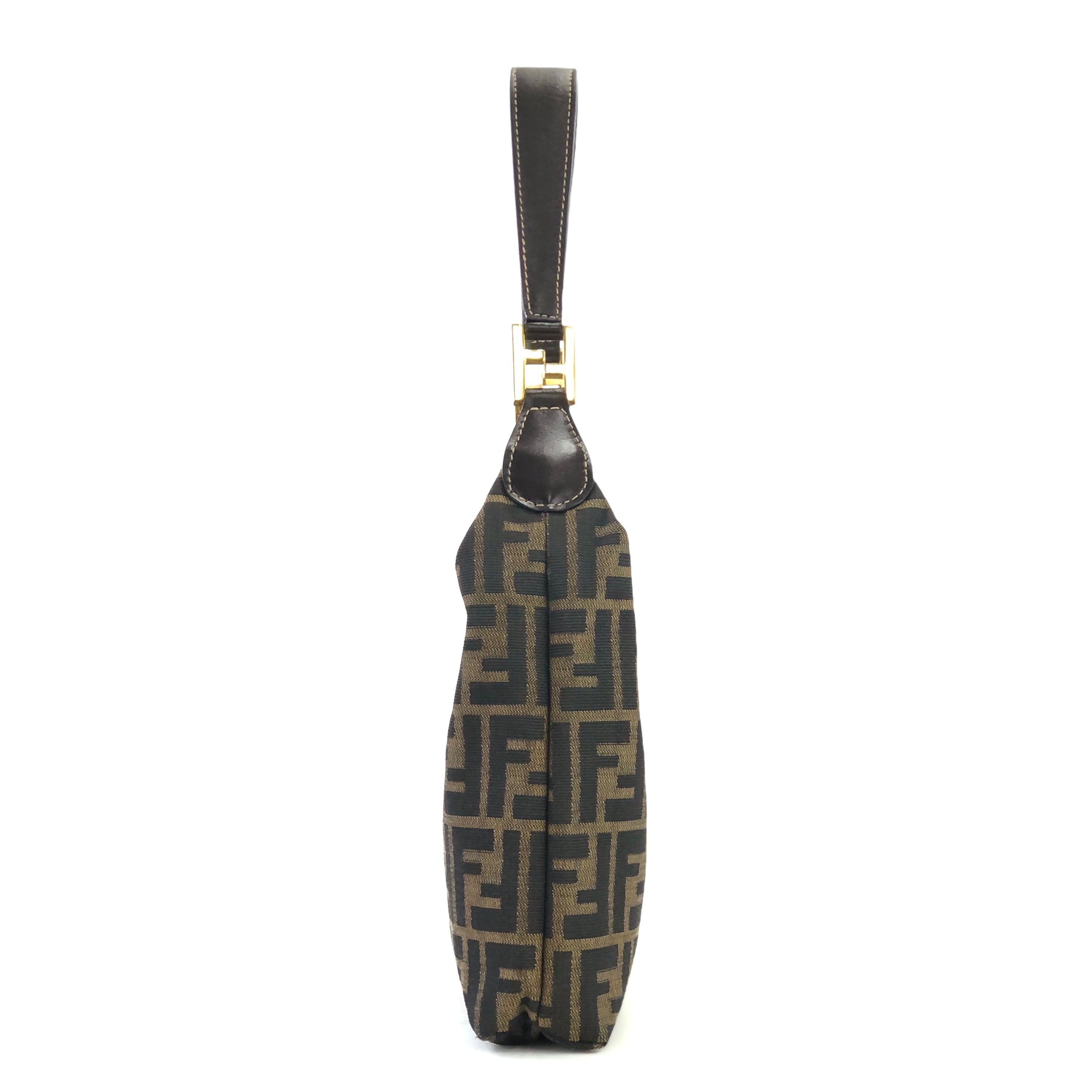 FENDI フェンディ ズッカ ダブルファスナー ホーボー ジャガード