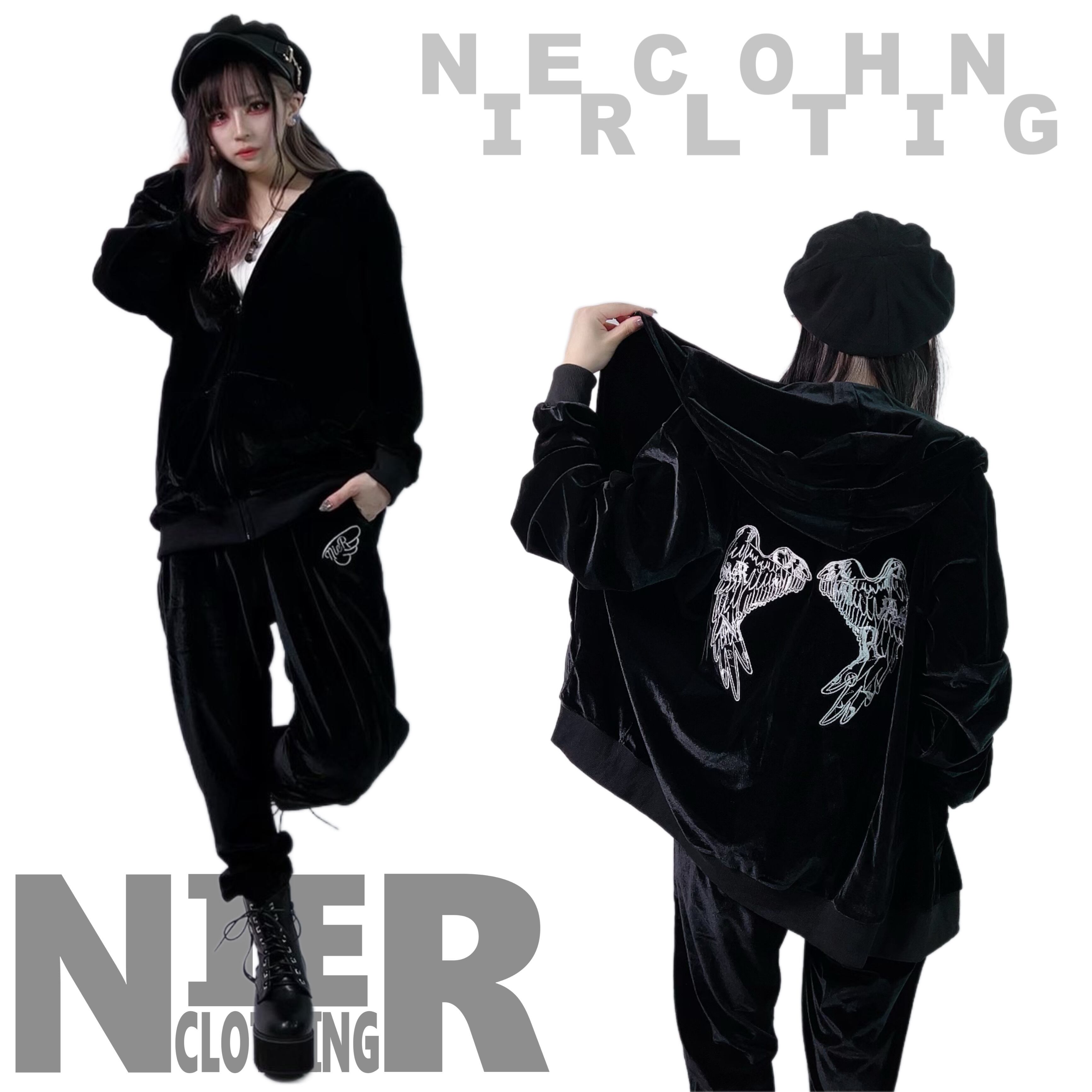 BACK WING刺繍 高品質ベロアセットアップ【UNISEX】 | NIER CLOTHING powered by BASE