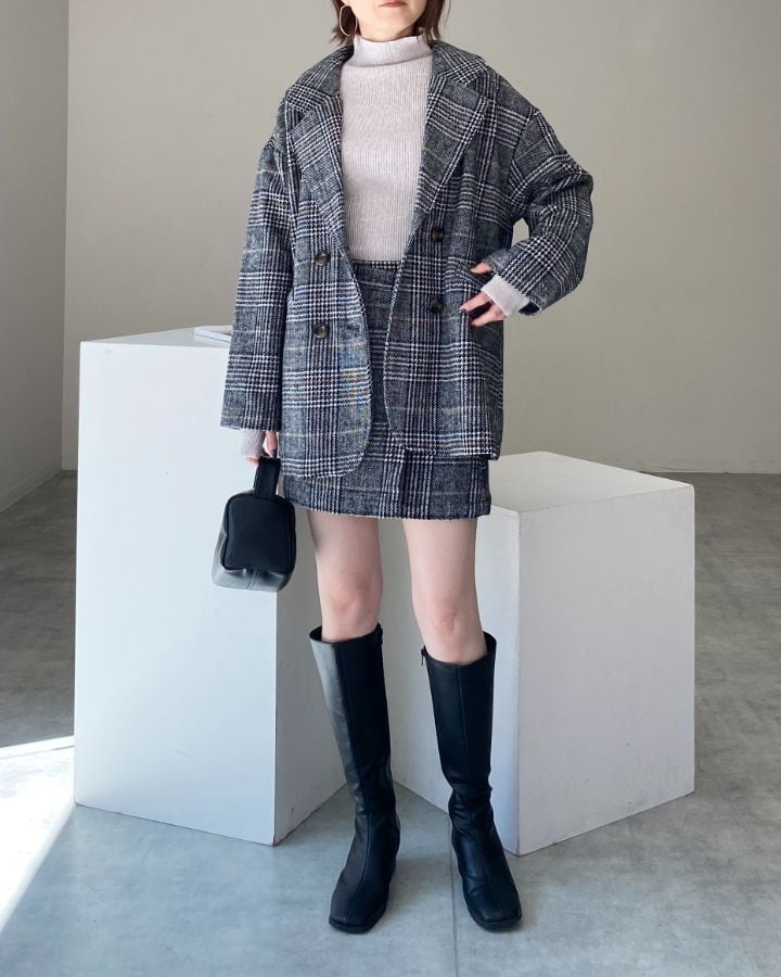 ◆即納◆グレンチェックテーラードジャケット&スカートスタイル セットアップ YA-SET3-CHE5 | She's Closet ◆即納◆グレンチェックテーラードジャケット&スカートスタイル セットアップ YA-SET3-CHE5 | She's Closet