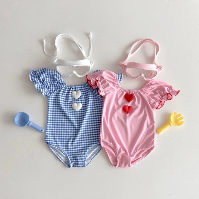 【水着】可愛いチェックスイムウェア