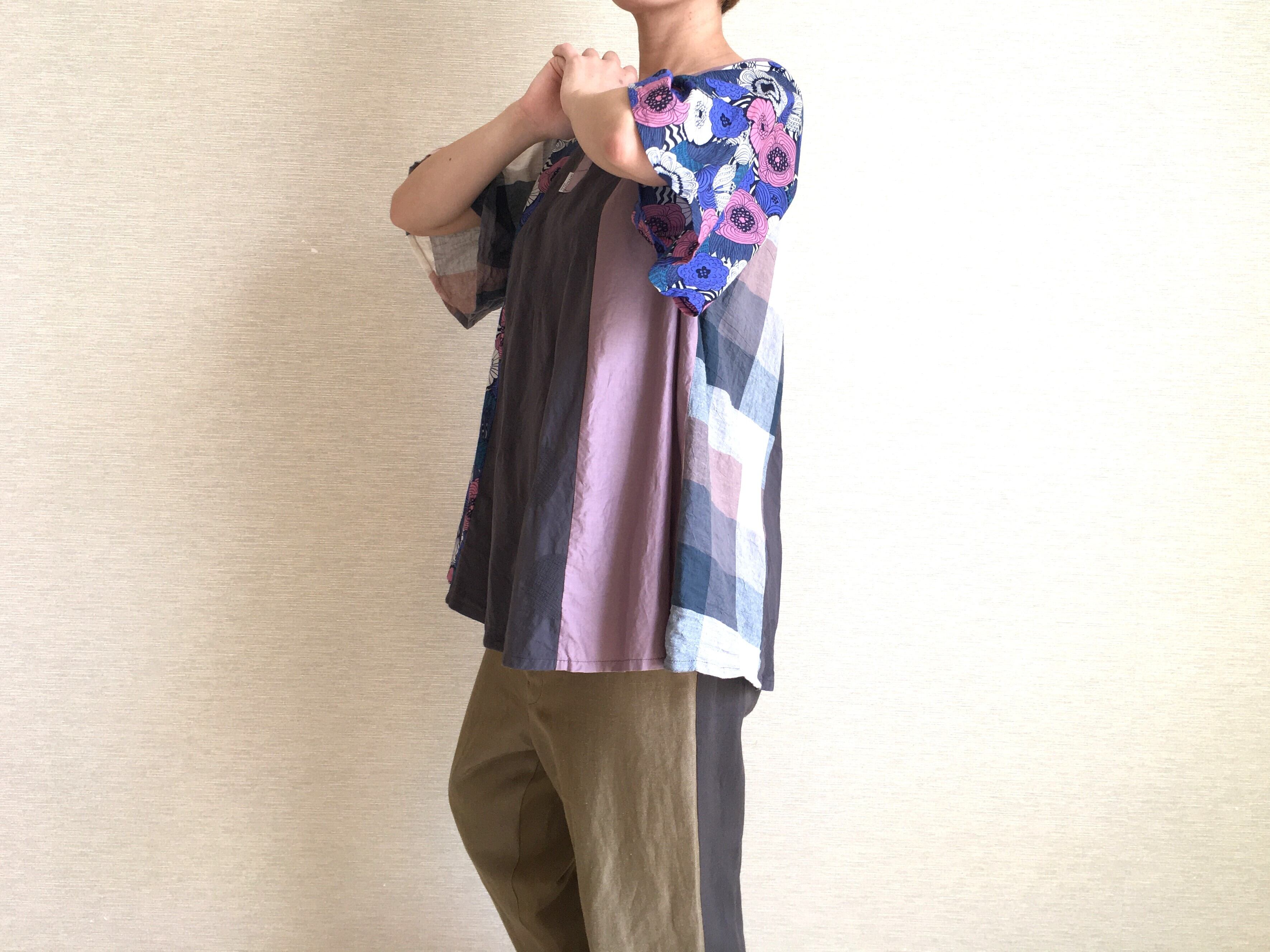 シャツ生地のゆるフレアTシャツ010