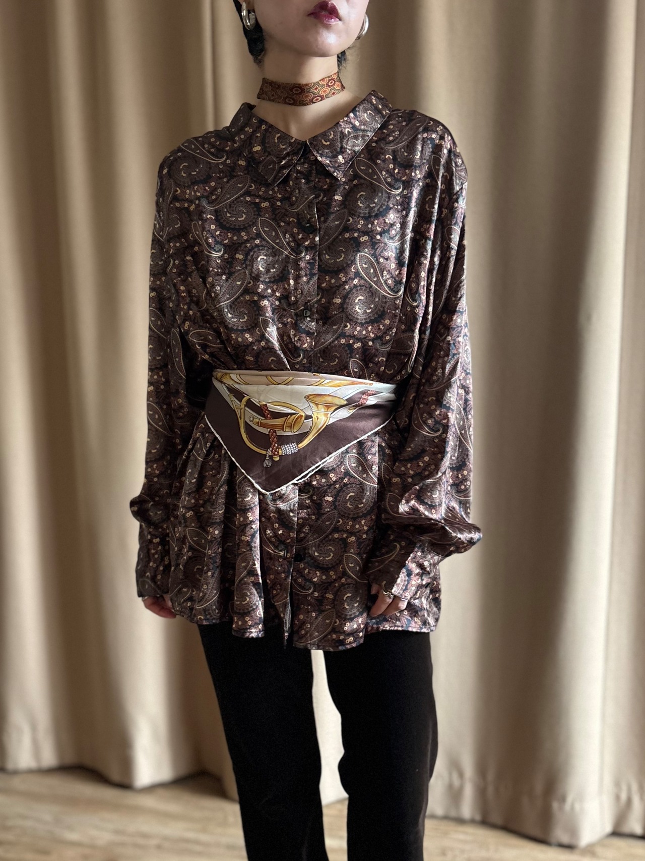 JACLYN SMITH paisley pattern shirt-5169-3