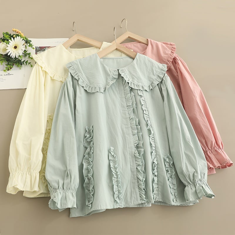 ドールカラーレース春色ブラウス W0339