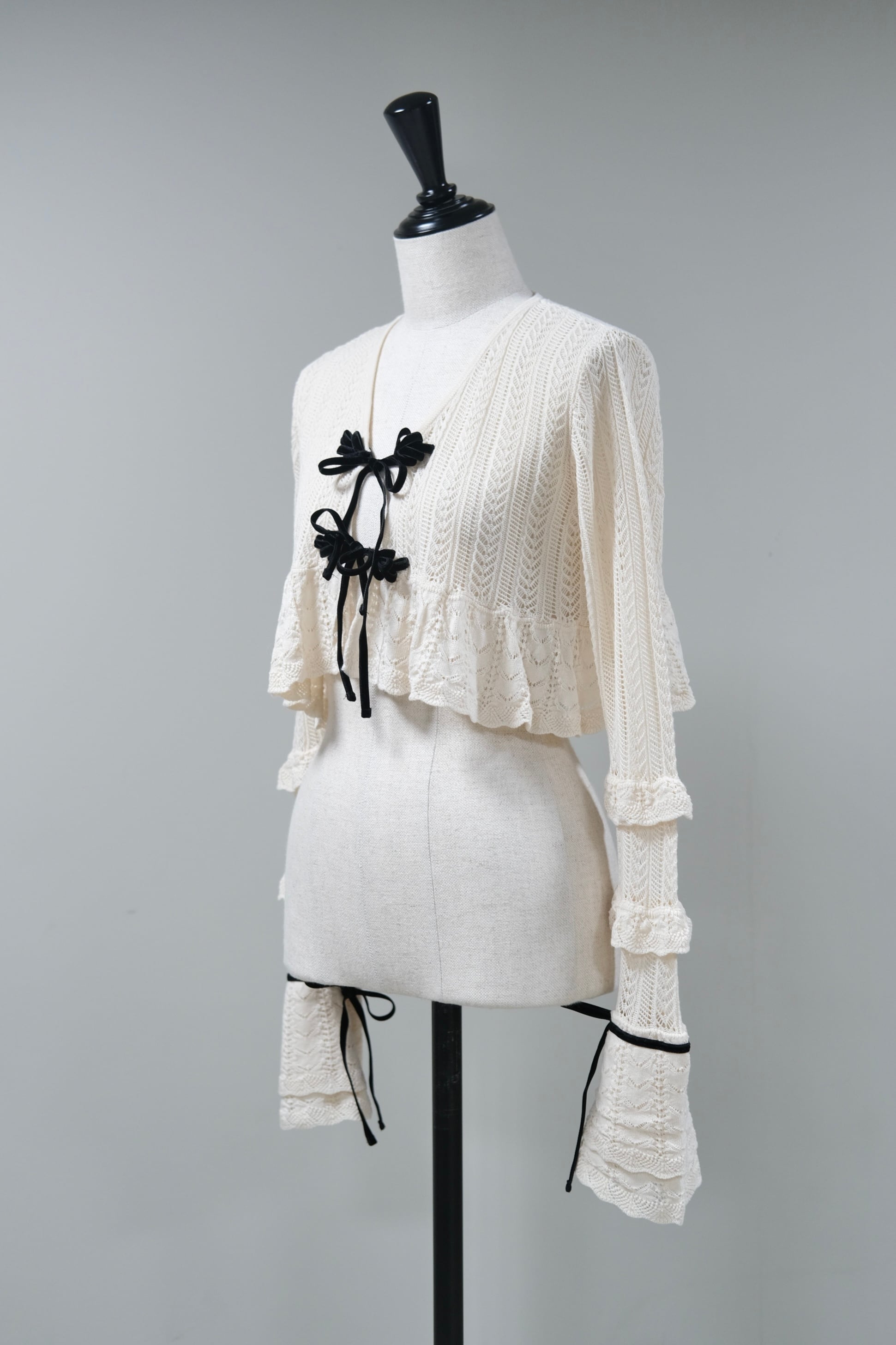 Tanaka Daisuke】double ribbon knit cardigan | loop