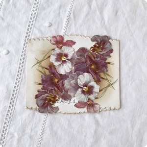 フランスアンティーク ポストカード |スミレの花 グリーティングカード クラシカルなデザイン ヴィクトリア朝後期｜1890⁻1910年代