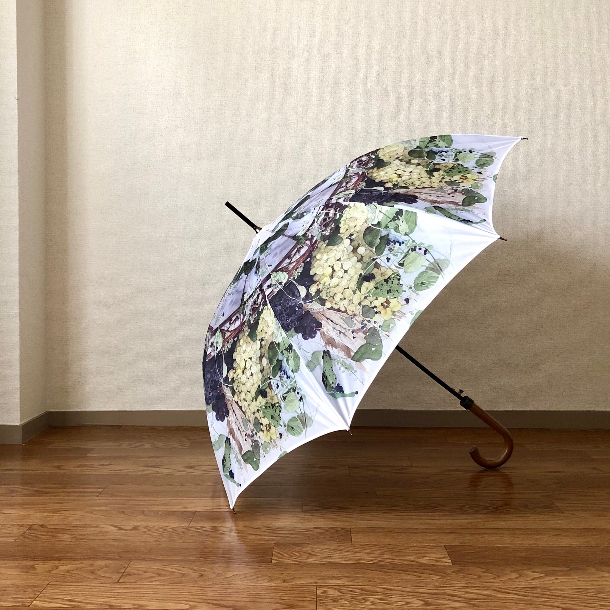 【受注生産】ハニーシードレスとスチューベンとつづらふじの雨傘 - Honey Seedless, Steuben and Tsuzura Fuji umbrella