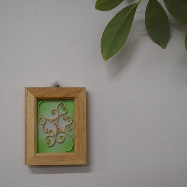 木材アートのミニ額縁 　 Small frame with wood art　【さっぽろアイヌクラフト】