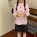 ポイントフリルリボンストライプブラウス ・79144