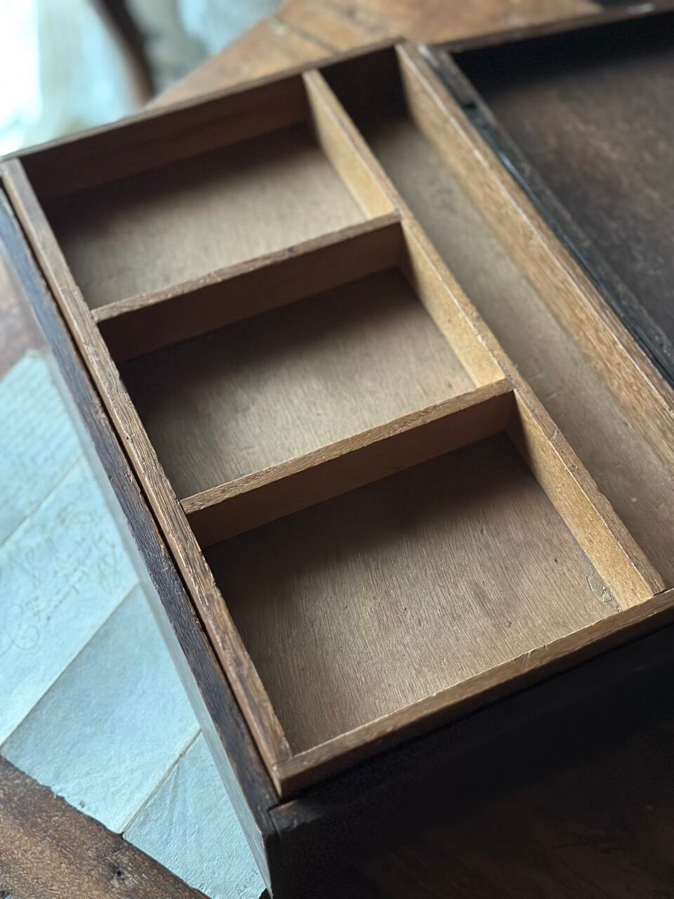 美品アンティークウッドボックスwoodBox 木箱 2つセット 二段式 木製道具箱 木箱 収納ウッドボックス | Brocante de La Cocotte