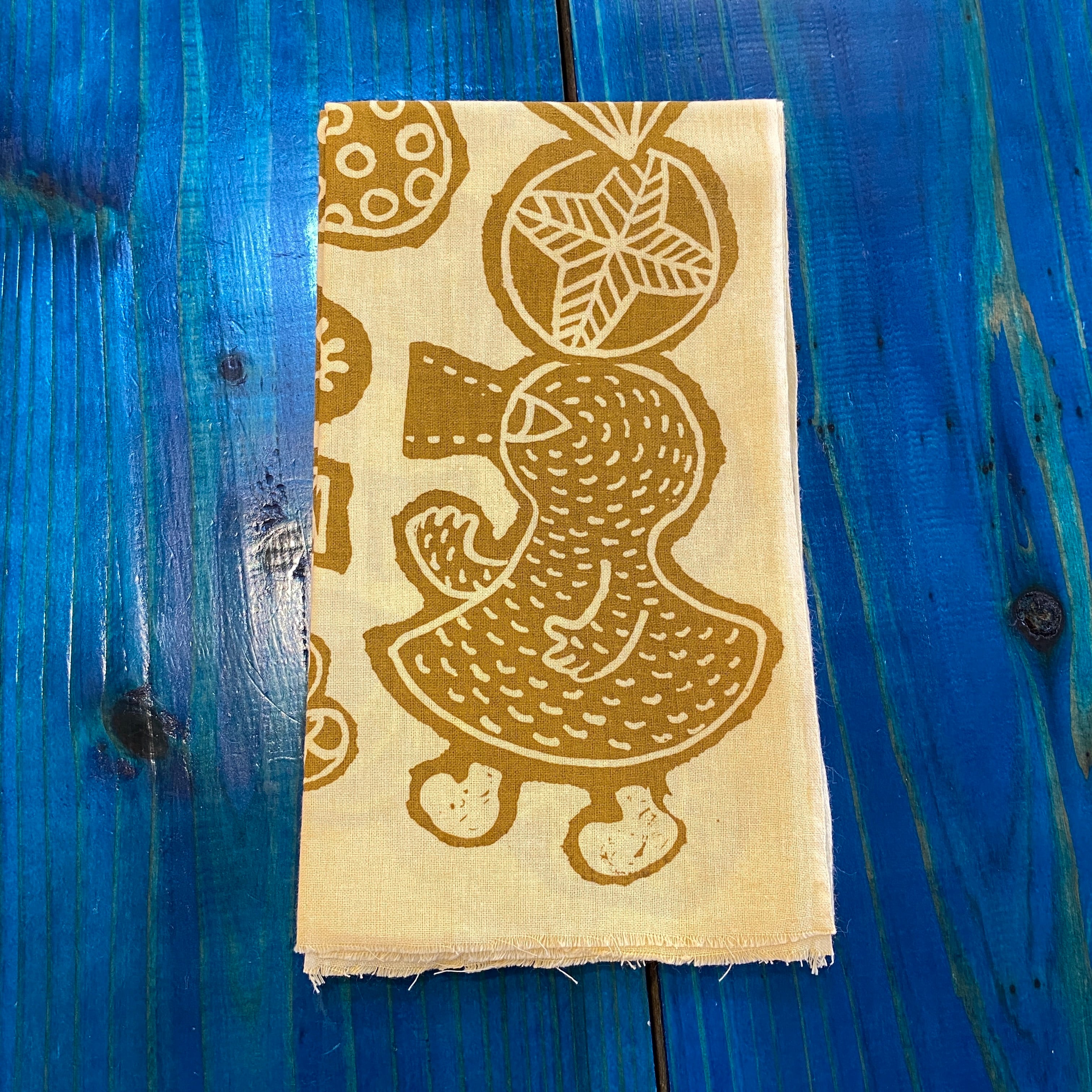 精麻龍　ベンガラ染め(小) 陽龍 ベンガラ染め手ぬぐい／ウコン】COOKIES | BLUE FOREST ART STORE