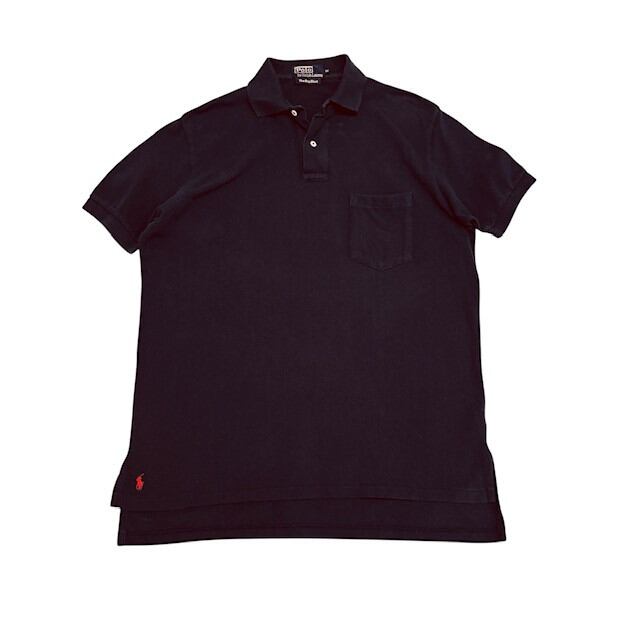 中古 ポロバイラルフローレン Polo by Ralph Lauren The Big Shirt 半袖ポロシャツ クリーニング済み 裾ポニー 90s メンズ Mサイズ