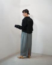 kujaku - J-106 Cropped Corduroy Jacket :Black|広畝コーデュロイ/コットンリネン/硫化染め/クロップド