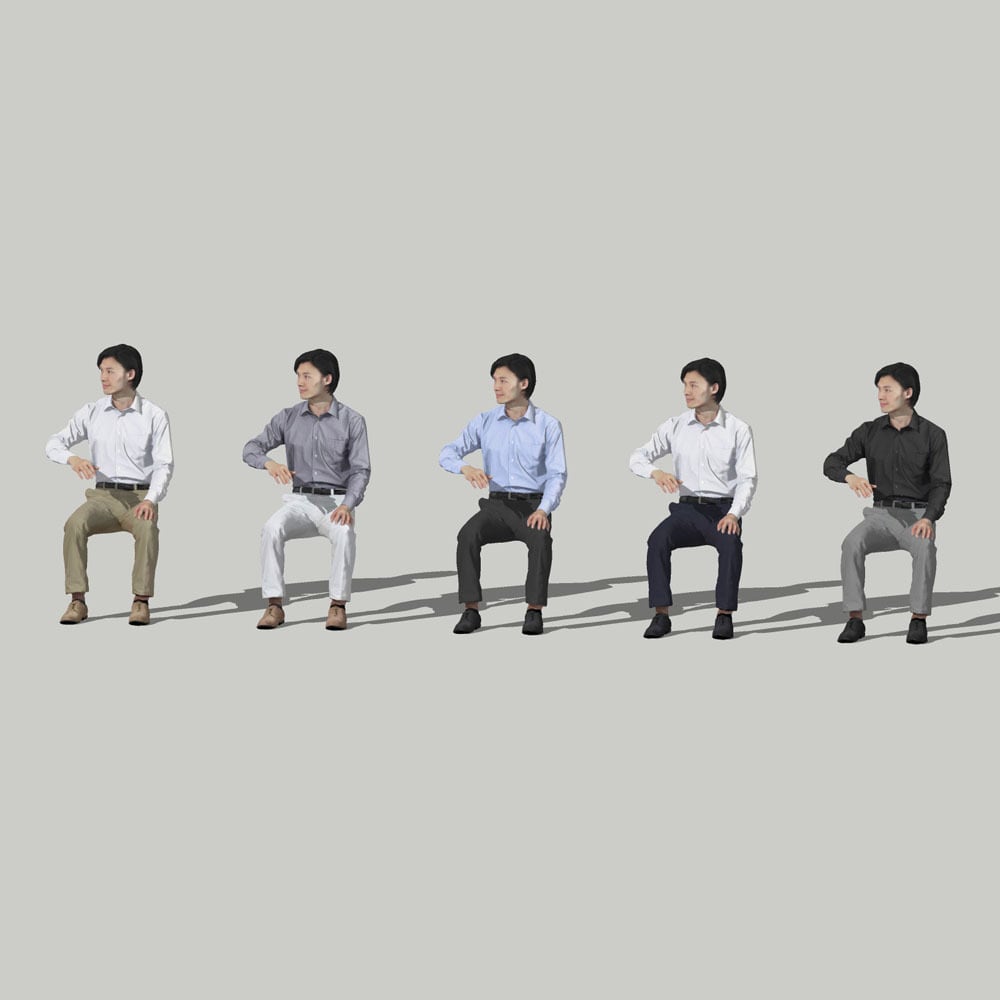 SketchUp素材　3D人物モデル ( Posed ) 065_Syun - 画像2