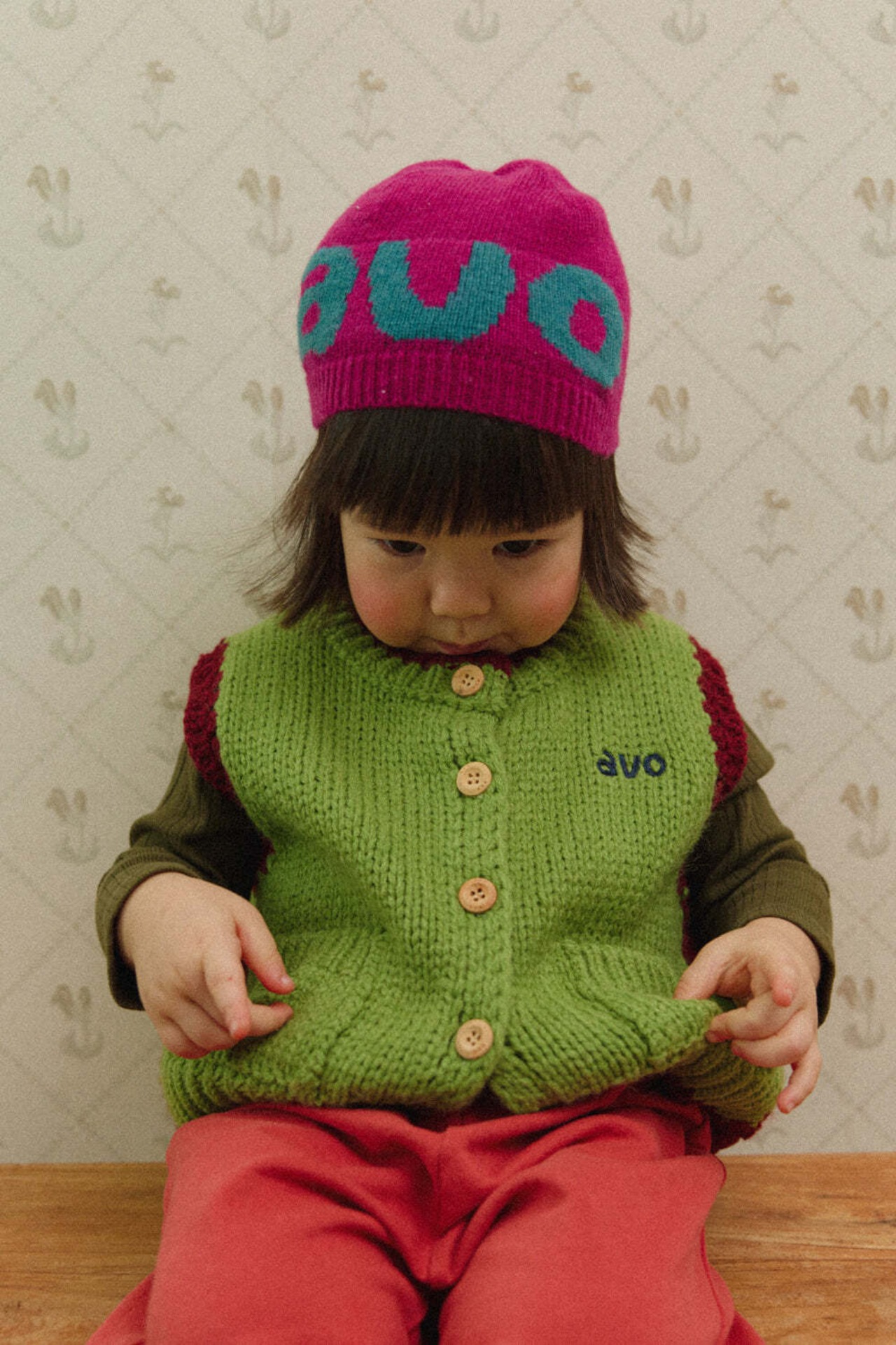 【取寄】avo レタリングビーニー FREE（周囲 36cm）｜冬服｜韓国子供服
