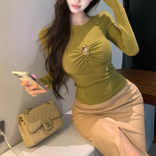 5色／フロントタックオーナメントトップス ・13459