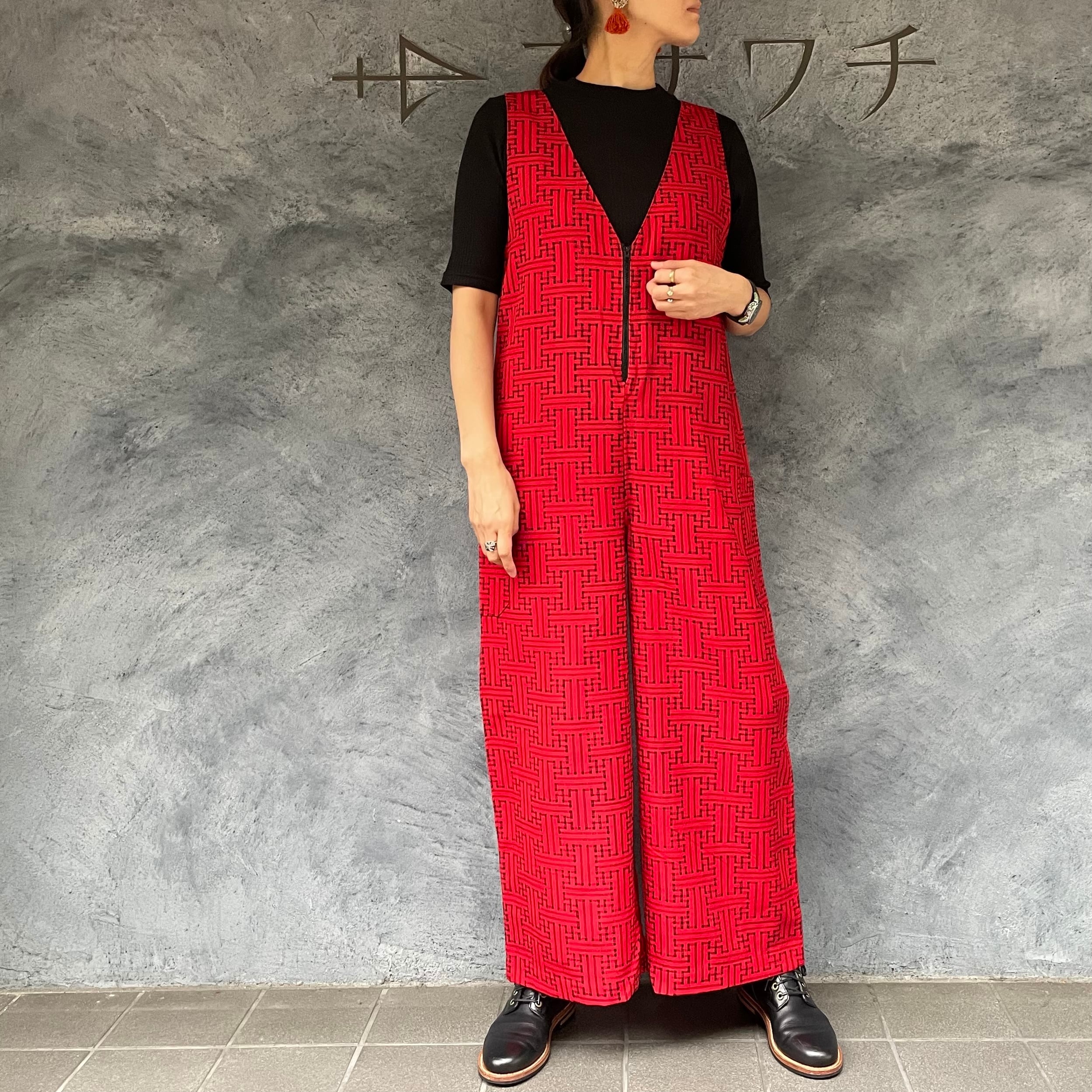 着物リメイクワイドサロペット- kimono wide overall