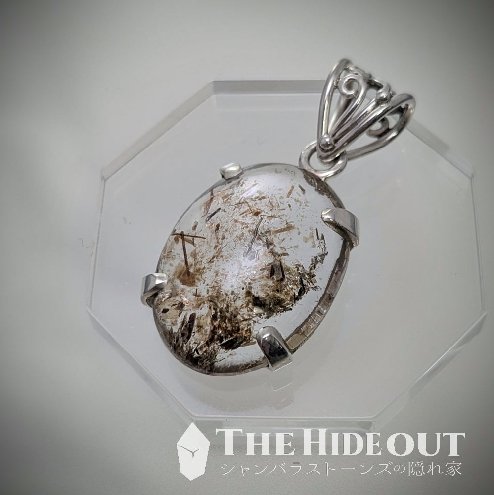 ヒマラヤ産鉱物アクセサリー018 ヒマラヤ水晶ペンダント バイオタイトビックバン