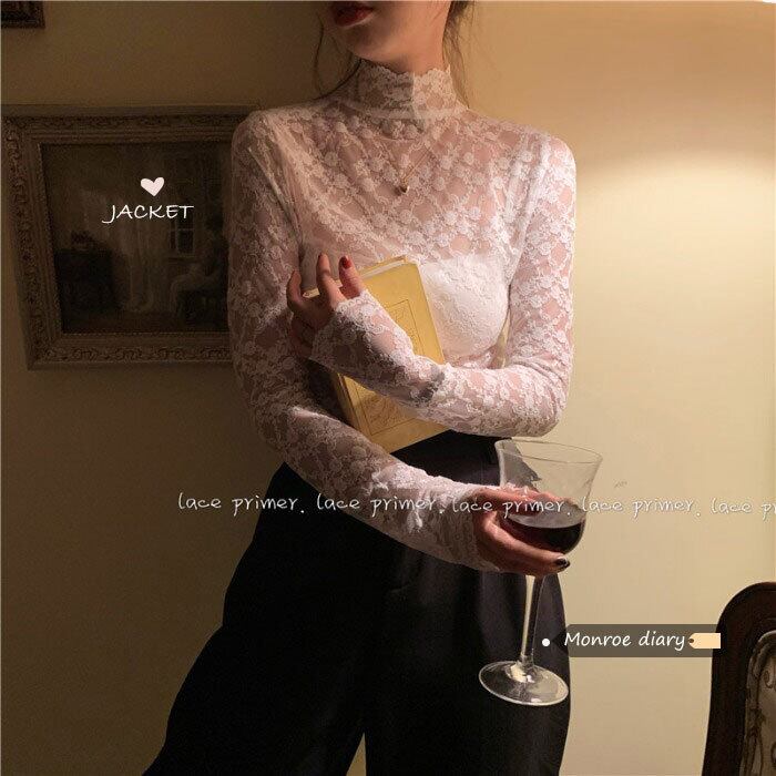 レースシャツ トップス オータムウィンターシフォン ロング 秋物 冬物 モンロー86624365947