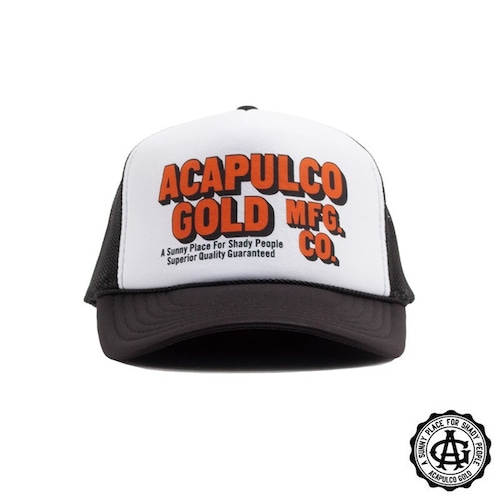 【ACAPULCO GOLD/アカプルコ ゴールド】OJ LOGO TRUCKER CAP キャップ / BLACK/WHITE