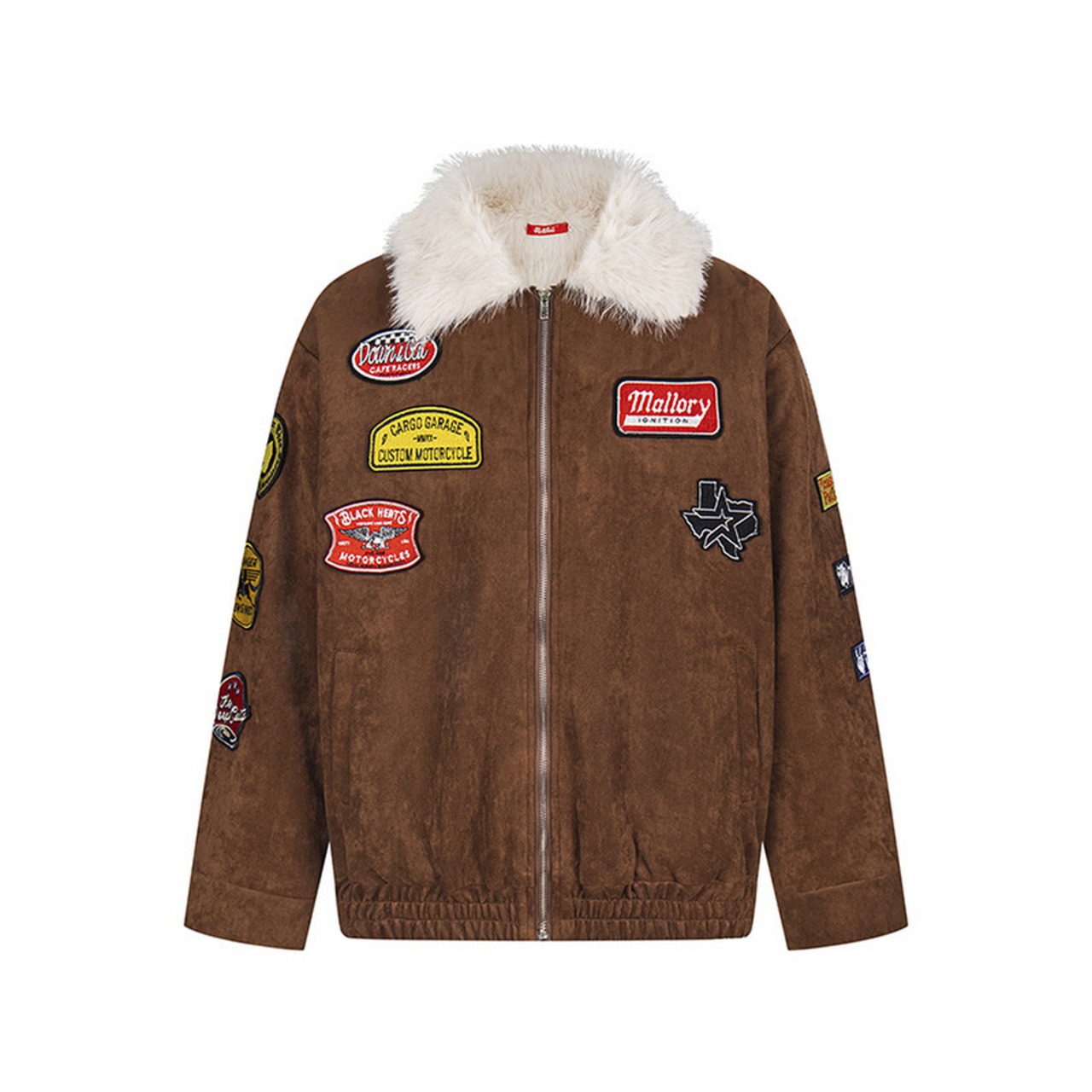 【暖かさUP】ストリート ラペルファー中綿ジャケット T2002