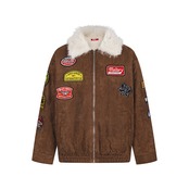 【暖かさUP】ストリート ラペルファー中綿ジャケット T2002