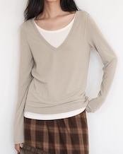 Fake layered long sleeve Tshirt T20310