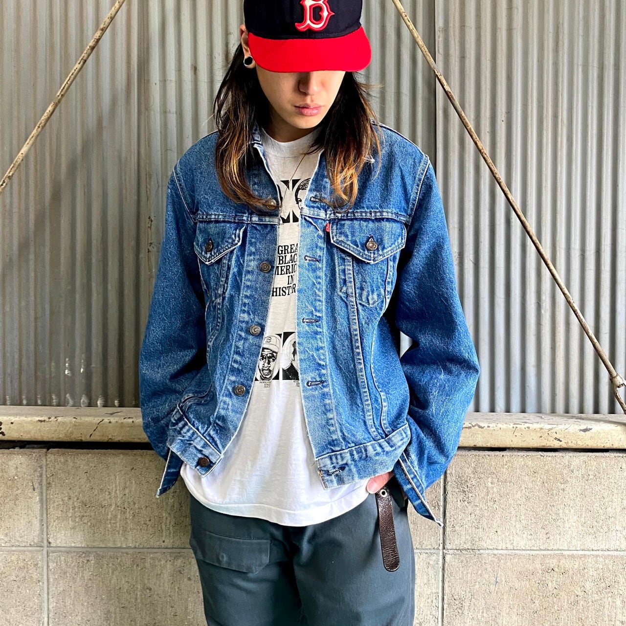 80年代 ビンテージ Levi's リーバイス 71205 0217 デニムジャケット メンズL 古着 USA製 トラッカージャケット 80s  ビンテージ ヴィンテージ【デニムジャケット】【ALL15】 | cave 古着屋【公式】古着通販サイト