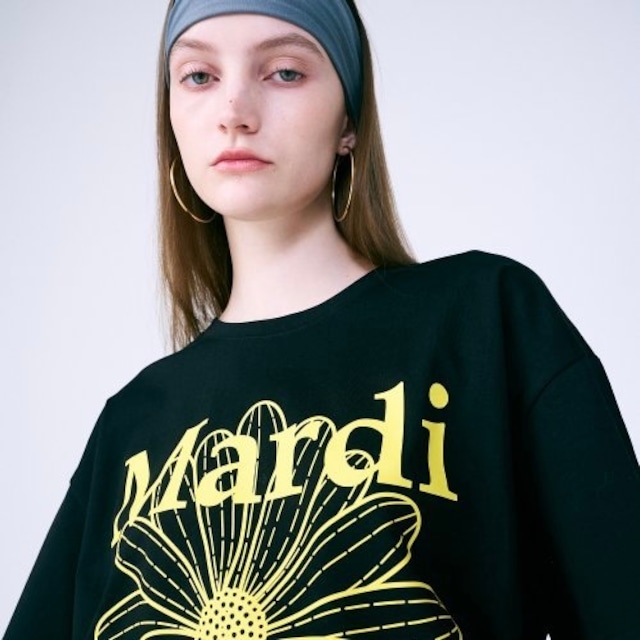 [MARDI MERCREDI] TSHIRT FLOWERMARDI_BLACK YELLOW 正規品  韓国 ブランド 韓国ファッション 韓国代行 Tシャツ