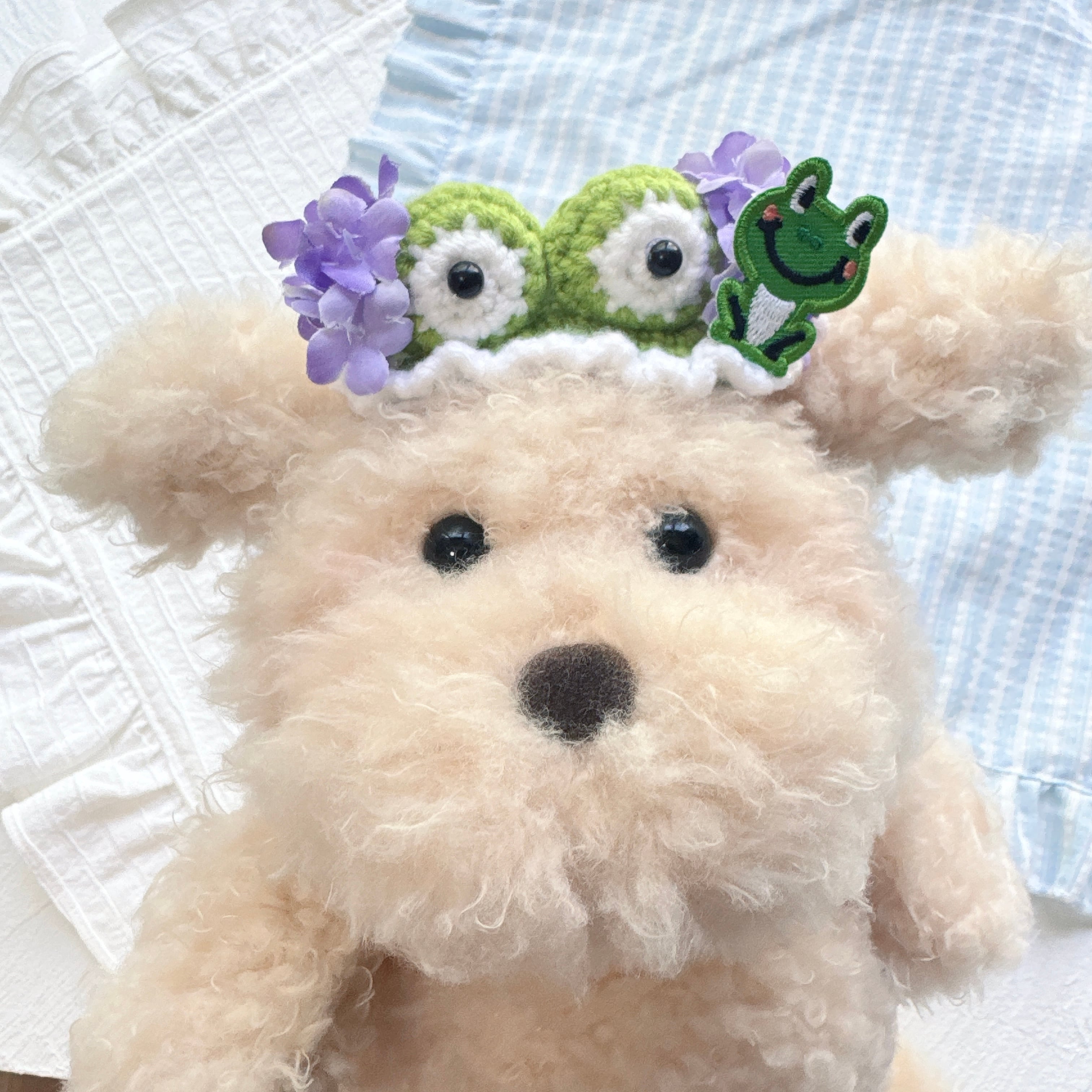 紫陽花カエルさんカチューシャ