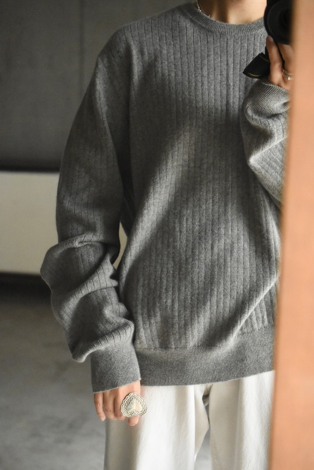 OK／90-00's "Ralph Lauren purple label" cashmere rib knit. MADE IN ITALY -dead stock-