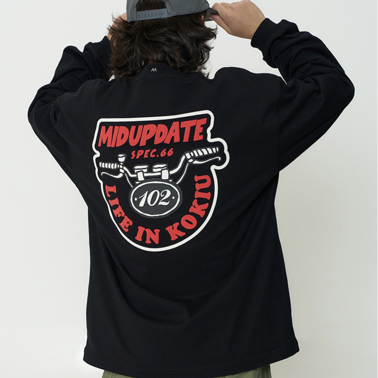 "LIFE IN KOKYU" バックロゴ・ヘビープリントスウェット A2056 - 10