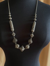 tribal metal long necklace-5147-8