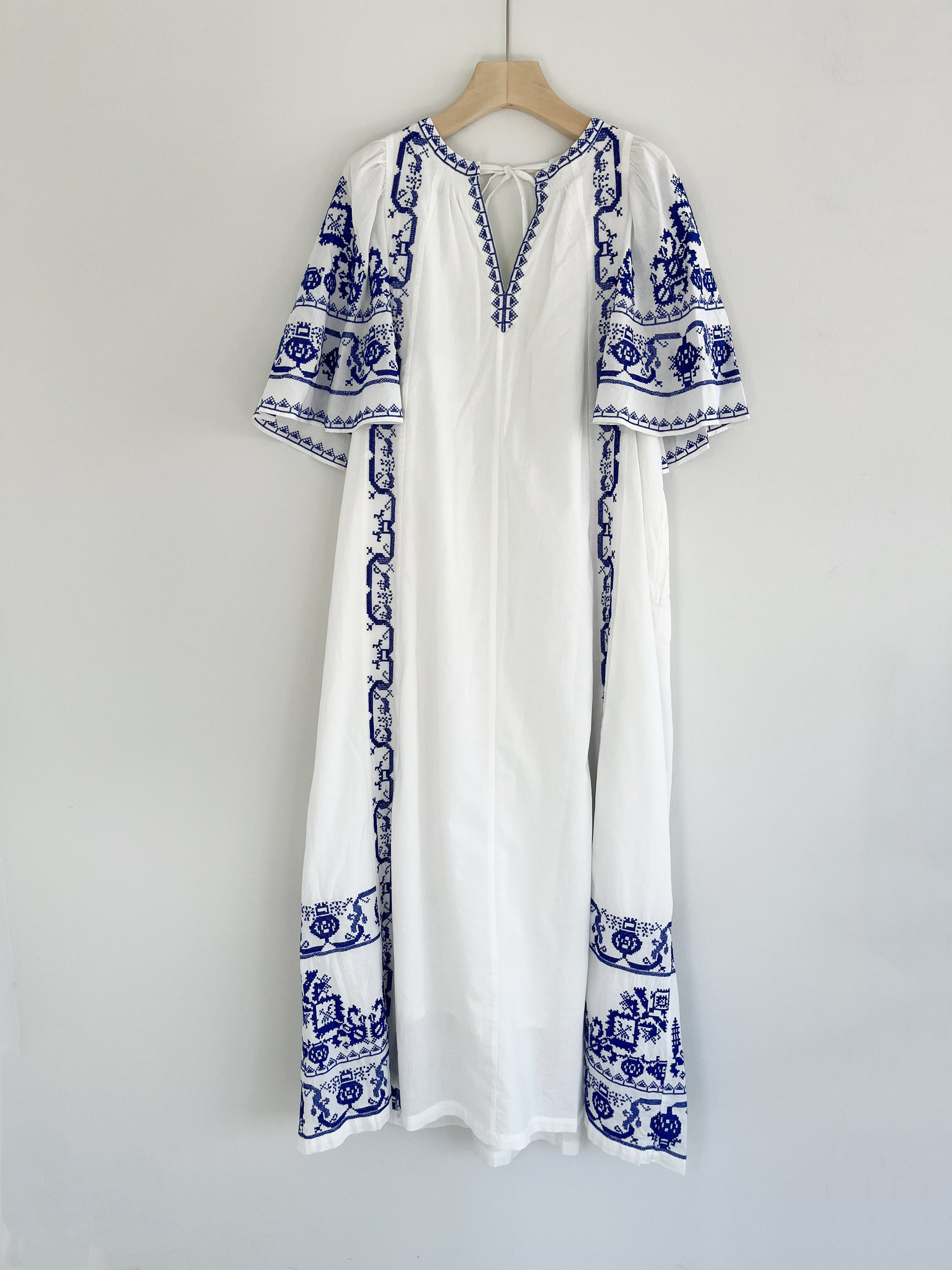 Sara mallika Cotton Embroidery Backopen Dress | KOKO