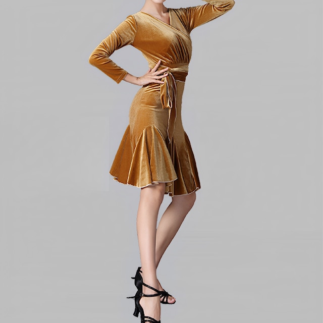 2collar ベルベット シンプルデザイン ダンスドレス ds0280