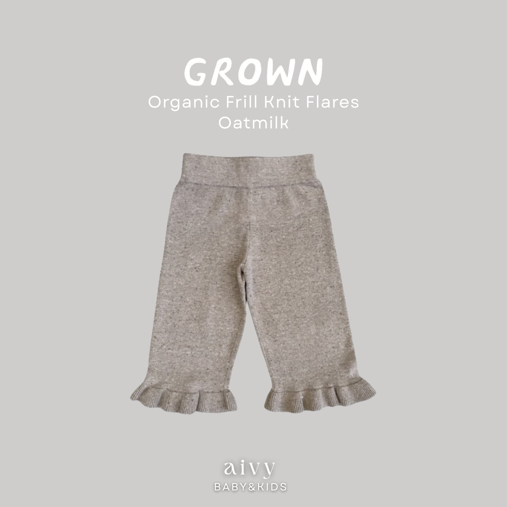 【即納/送料無料】Grown / Organic Frill Knit Flares - Oatmilk