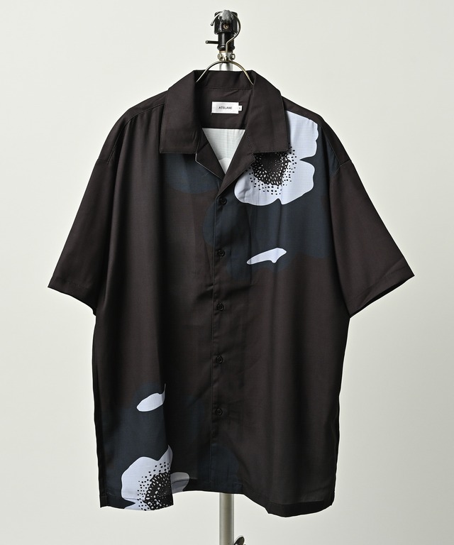ATELANE Tiger print short-sleeved open shirt (BRN) 26A-15021