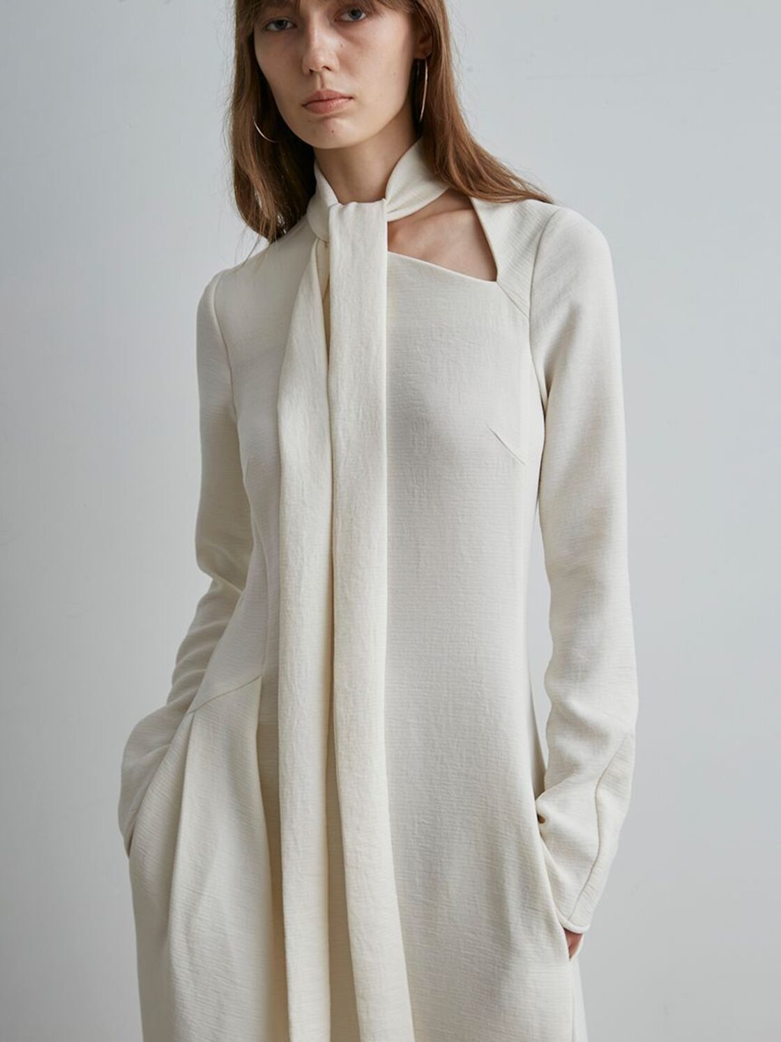 50％OFF】styling/ スタイリング スリットネックジョーゼット 