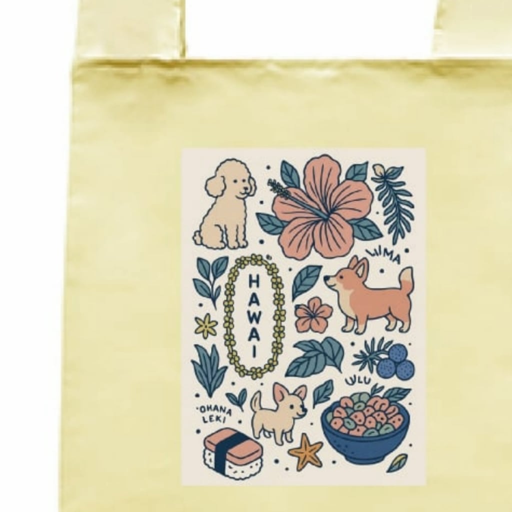 Hawaii カラフルモチーフ ハイビスカス エコバッグ PR0002