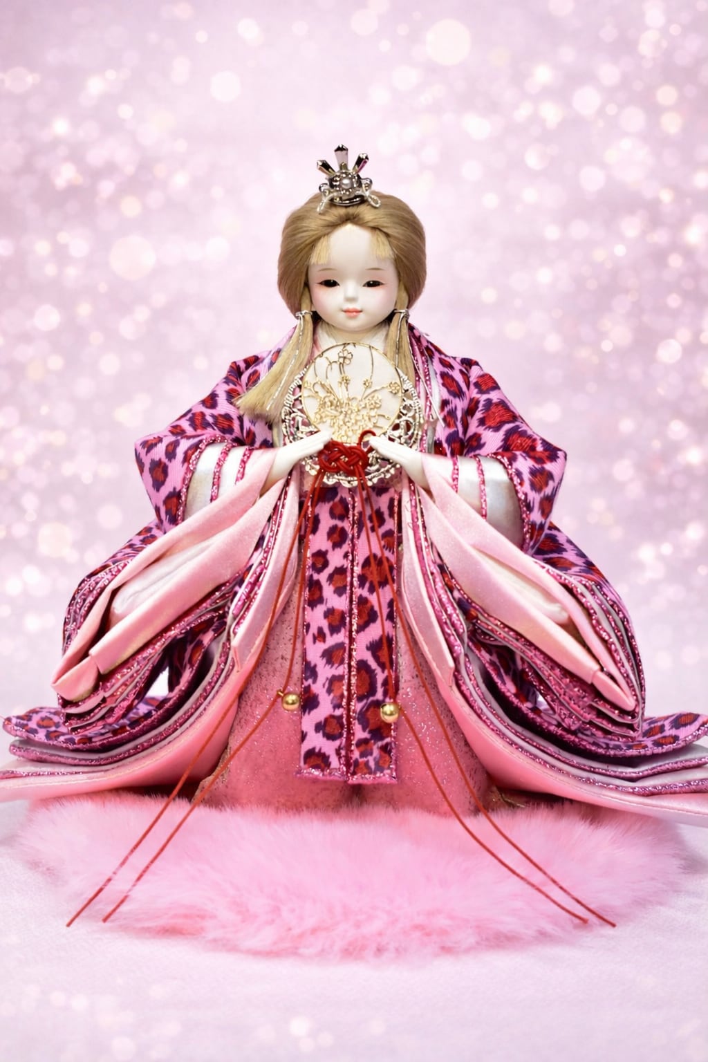 限定15体】BELL'S KISS(ベルズキッス）ピンクレオパード立雛【MDD-0304
