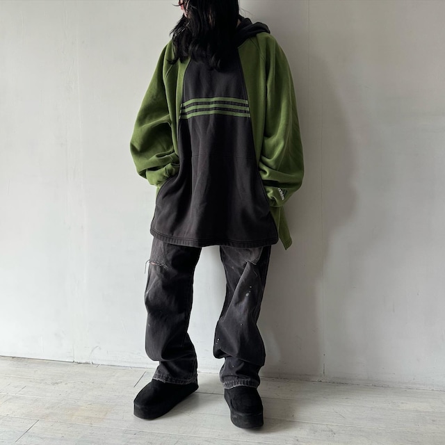 -adidas- 90's 2tone design hoodie sweat