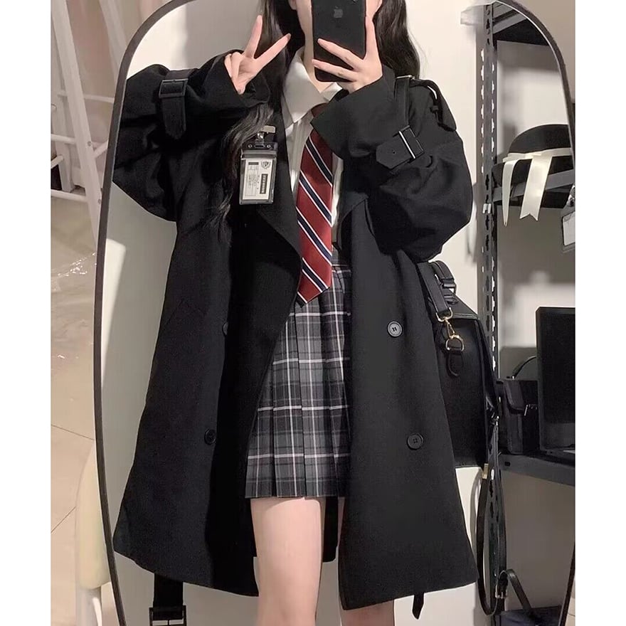 セミロリ コート ミドル丈 JKロリィタ 原宿ファッション