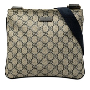 グッチ グッチシマ 斜め掛け ショルダーバッグ 201538 ベージュ ネイビー PVC レザー レディース GUCCI 【中古】