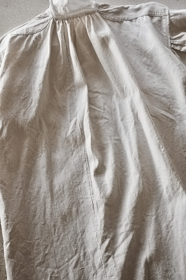 1900s フランス 清貧の画家へ 手織りリネンによるグランパシャツ アンティーク